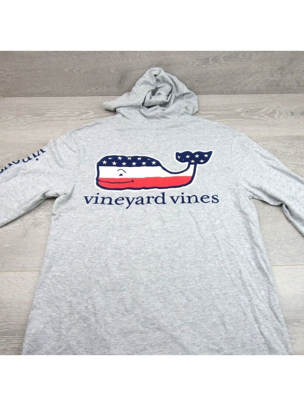 Vineyard Vines Graphic USA Hoodie Mens Size Small Grey Heather Long Sleeve NEW - Picture 7 of 13